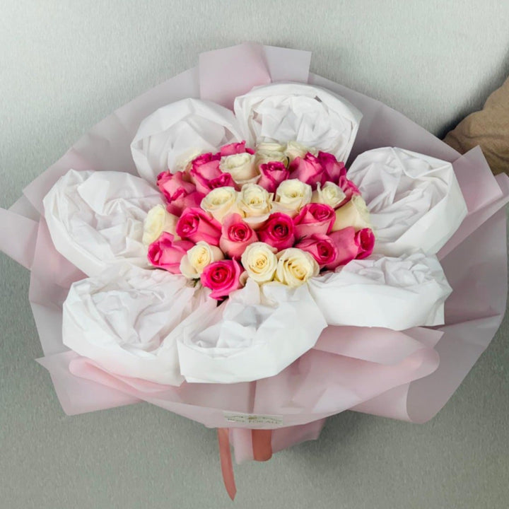 Luxurious mix pink Bouquet - RoseForAll