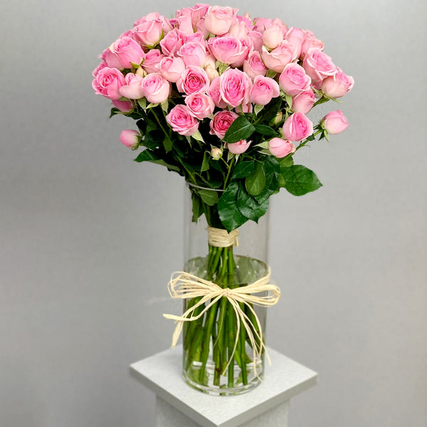 pink spray vase - RoseForAll