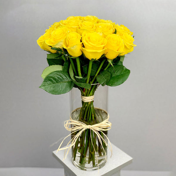 yellow 23 vase - RoseForAll